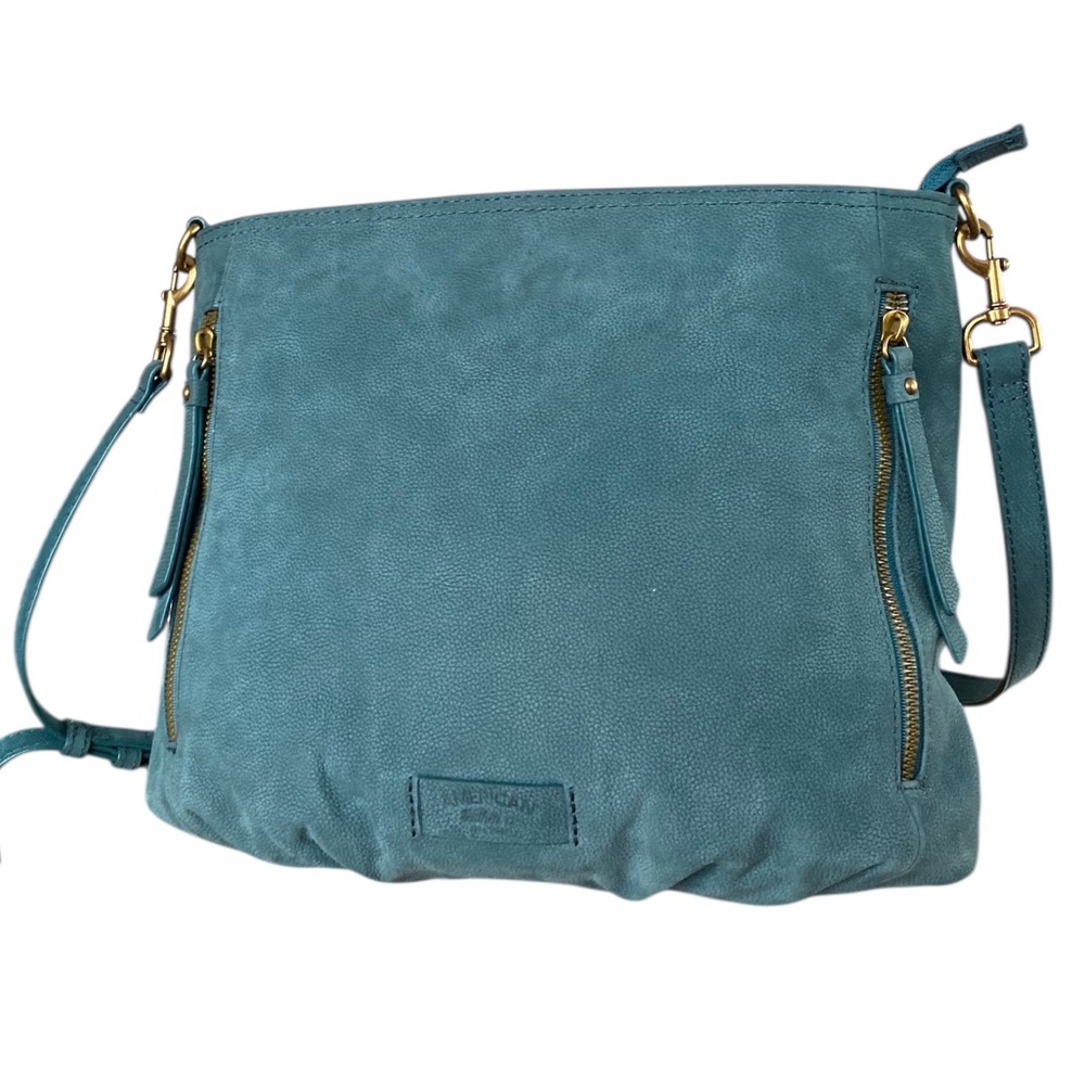 American Leather Co. Nubuck Leather Ella Crossbody Dark Teal